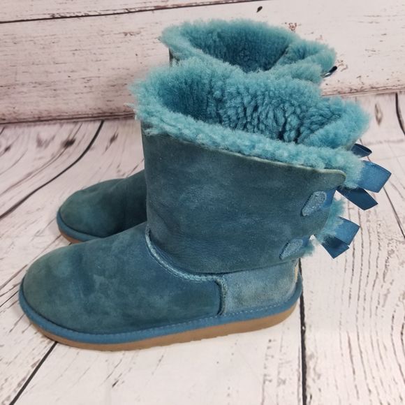 blue leather ugg boots